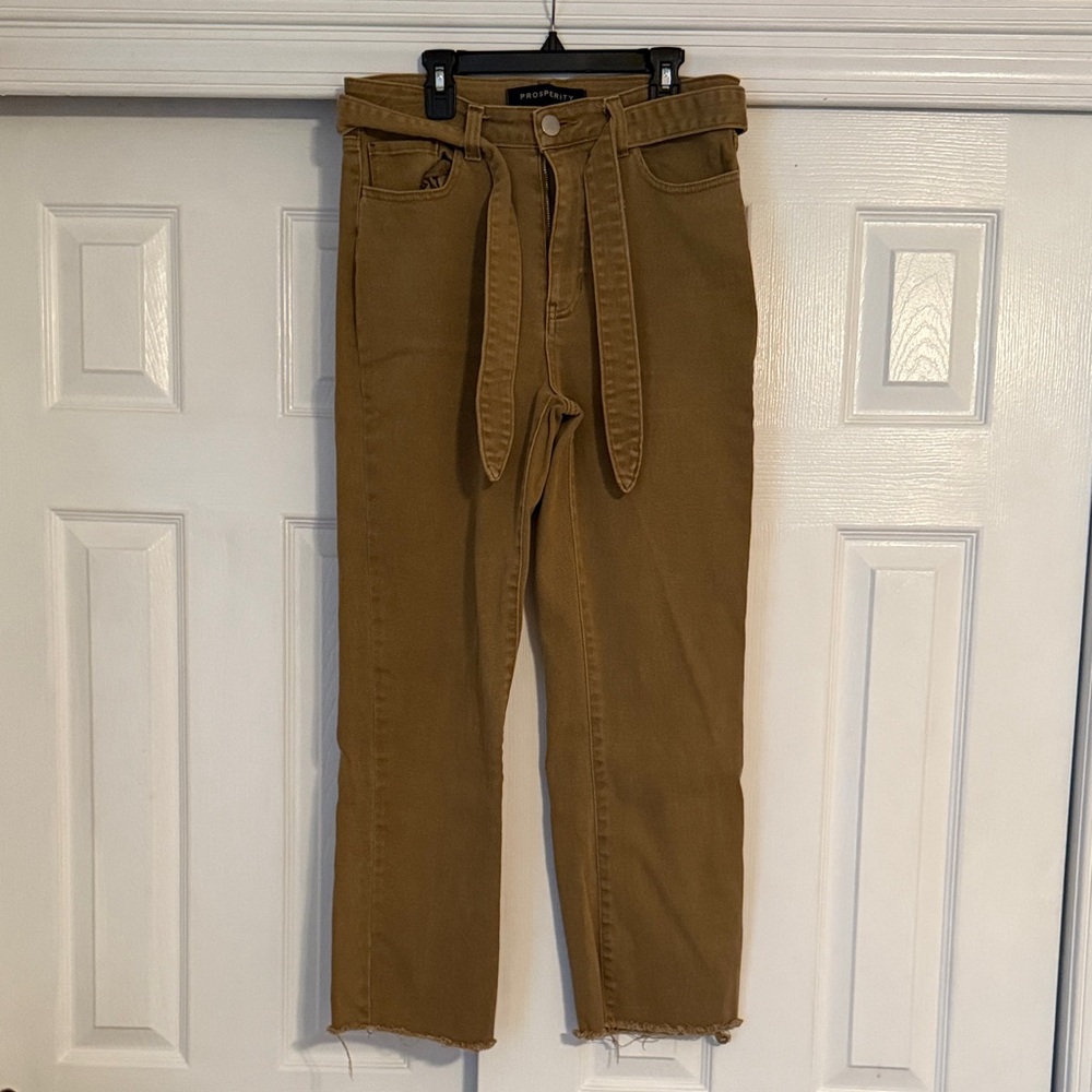 Brown Ankle Cropped Jeans